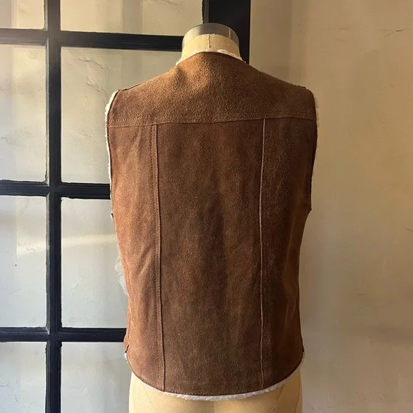 Vintage Fleece Lined Leather Vest - Picture 4 of 5